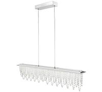 Lampada da soffitto a luce diurna con telecomando regolabile in altezza a sospensione a pendolo in cristallo a LED dimmerabile Globo 68405-24H