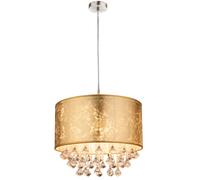 Lampadario Lampada Telecomando RGB Tessuto Oro LED Dimmerabile Cristalli
