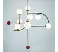 Lampada da soffitto a sfera in vetro ristorante post-moderno a luce bianca facile da installare Lampadario a LED creativo Artigianato in ferro nordico Soggiorno semplice Decorazione domestica 80 × 85