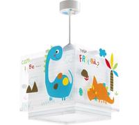 Lampada da soffitto a sospensione per bambini Dalber Dinos, con dinosauri multicolore, modello 73452M, attacco E27, ideale per la cameretta dei bambini.
