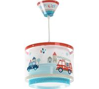 Lampada da soffitto a sospensione per bambini Dalber Police, con auto della polizia e camion dei pompieri, 60612M, E27, lampade per bambini, cameretta dei ragazzi.