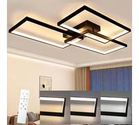 Lampada da soffitto a tre scatole 1/2ER Lampada da soffitto a LED dimmerabile 3 temperature di colore con telecomando 63W/72W bianco/nero 60cm/80cm Lampada da soggiorno in metallo dal design moderno L