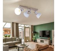 Lampada Da Soffitto Bianca Con Faretti Orientabili In Legno Per Camera Da Letto [EEK: Non valutato]