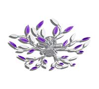 Lampada da soffitto bianco e viola in cristalli acrilici 5 e14
