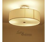 Lampada Da Soffitto Bianca Viviane Ø 50Cm Moderna In Tessuto