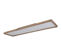Lampada da soffitto CCT lampada da soffitto camera da letto lampada in legno stile country, marrone opalino, LED 36W 2400lm 2700-6500K, LxPxH 120x30x8.5 cm