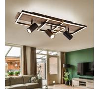 Lampada Da Soffitto Design Spot LED 3xGU10 Nero Opale Legno
