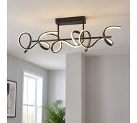 Plafoniera LED Dimmerabile Design Plafoniera Spirale Nero Switchdimmer H 30cm
