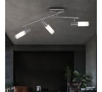 Lampada Da Soffitto Flessibile In Acciaio E Vetro Bianco [EEK: Non valutato]