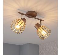 Lampada Da Soffitto Globo LED Caffè Marrone 4 Luci Regolabile Metallo [EEK: F]