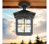 Lampada Da Soffitto HAROLD Nera In Alluminio IP43 Esterno Rustica Lampione