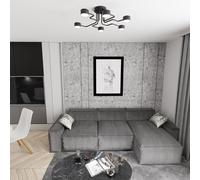 Lampada da soffitto in acciaio KURAGE 6 nera 6xGX53