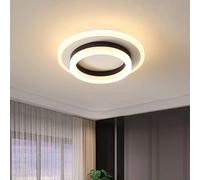 Lampada da soffitto in acrilico, lampada da soffitto moderna rotonda a LED da incasso, lampada a LED da 24 W, plafoniera nera per piccolo corridoio
