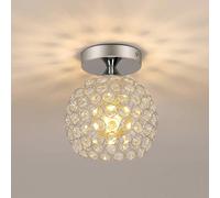 Lampada da soffitto in cristallo argento, lampada da soffitto moderna semi da incasso, mini plafoniera a LED in vetro bianco per interni, camera da letto
