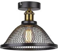 Lampada da soffitto in ferro cavo, lampada da soffitto semi-incassata, lampada da soffitto in stile country americano, illuminazione industriale con finitura nera,per la scala d'ingresso