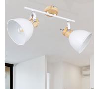 Lampada Da Soffitto In Legno Bianca 2 Fiamme Regolabile 35 Cm [EEK: Inaditato]