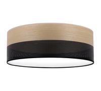 LAMPADA DA SOFFITTO IN LEGNO E PLEXIGLASS NERO 40CM ROVERE DORATO