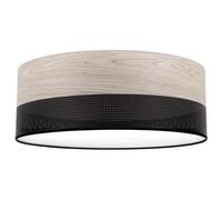 LAMPADA DA SOFFITTO IN LEGNO E PLEXIGLASS NERO 40CM ROVERE SBIANCATO
