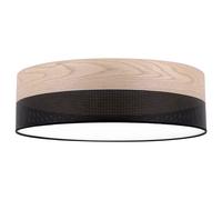 LAMPADA DA SOFFITTO IN LEGNO E PLEXIGLASS NERO 50CM ROVERE CLASSICO