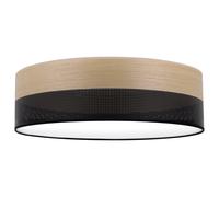 LAMPADA DA SOFFITTO IN LEGNO E PLEXIGLASS NERO 50CM ROVERE DORATO