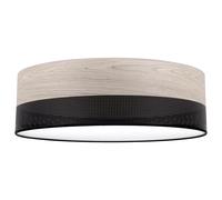 LAMPADA DA SOFFITTO IN LEGNO E PLEXIGLASS NERO 50CM ROVERE SBIANCATO