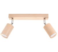 Lampada Da Soffitto In Legno Per Soggiorno L:36cm 2x GU10 VESUVIA