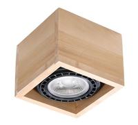 Lampada Da Soffitto In Legno Quadrata B: 14 Cm Piccola H: 10 Cm GU10 Cubo