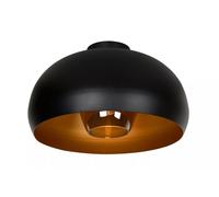 Lampada Da Soffitto In Metallo E Vetro Nera Grigia Ø38 Cm E27 Industriale