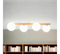 Lampada da soffitto in metallo legno pino nero bianco soggiorno sala da pranzo corridoio 65 cm G9 4 fiamme accogliente lampada da soffitto a basso abbagliamento camera da letto allungata OLARA