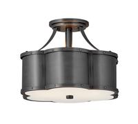 Lampadario Contemporaneo Chance Acciaio Ottone Annerito Vetro 2 Luci E27 [EEK: A++]