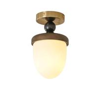 Lampada da Soffitto in Stile Francese Di Metà Secolo a Forma Di Pigna, Realizzata in Legno Massello Di Frassino e Vetro Satinato con Struttura in Metdi Ferro, Rosa Forma Di Ghianda. Adatta per Corrido
