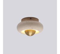 Lampada da Soffitto in Stile Wabi-Sabi Giapponese, Lampada da Soffitto in Pietra Naturale Nordica per Cascina Vintage, Travertino Giallo Art Deco Vicino Alla Lampada da Soffitto per Corridoio Della C