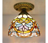 Lampada da soffitto in vetro colorato contemporaneo, stile retrò americano, creativo, soggiorno, ristorante, camera da letto, villa, hotel, guardaroba, corridoio, balcone, bar, caffetteria (stile 6)