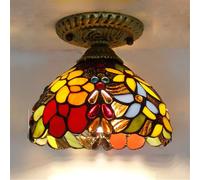 Lampada da soffitto in vetro colorato contemporaneo, stile retrò americano, creativo, soggiorno, ristorante, camera da letto, villa, hotel, guardaroba, corridoio, balcone, bar, caffetteria (stile 15)