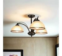 Lampada Da Soffitto In Vetro E Metallo Design Floreale 3x E27 Soggiorno
