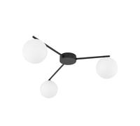 Lampada Da Soffitto In Vetro E Metallo L: 56,5 Cm G9 Nera E Bianca 3-Fiamma