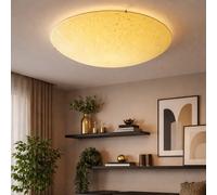 Lampada Da Soffitto In Vetro Giallo Metallo Rotonda D 39,5 Cm [EEK: F]