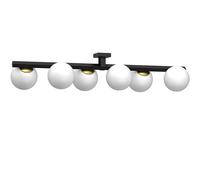 Lampada Da Soffitto In Vetro Metallo Nero Bianco Oro 6 Luci Camera Da Letto E27