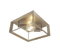 Lampada Da Soffitto Interna B: 30 Cm Quadrata In Argento-Oro 2X E27 Metallo