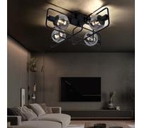Lampada Da Soffitto Lampada Da Camera In Vetro Fumè Sfera Retro Nera L 61cm [EEK: Non valutato]