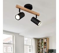 Lampada Da Soffitto Lampada Da Camera Spot Regolabili Effetto Legno H 19,5 Cm [EEK: Non valutato]