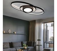 Lampada da soffitto Lampada da soffitto lampada design camera da letto, interruttore dimmer, metallo moderno nero antracite, 1x LED 28W 3400Lm 3000K, HxLxP 4x57x23 cm