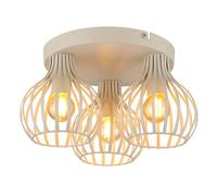 Lampada da soffitto, lampada da soggiorno a 3 luci, E14, beige, metallo, H 16,5 cm