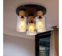 Plafoniera Luci Soggiorno Colori Fumi Legno 3 Fiamma D 30 CM [EEK: Non valutato]