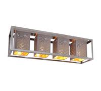 Lampada da soffitto, lampada da soggiorno, lampada da sala da pranzo, tessuto, 4 luci, metallo grigio-oro-argento, 4 portalampade E27, LxPxA 75x20x22,5 cm