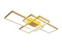 Lampada Da Soffitto LED 3000K-6500K Dimmerabile Moderno D'oro Rettangolo Plafoniera Metallo Acrilico Luce Soggiorno Camera Da Letto Cucina Ufficio Illuminazione,Con Telecomando,90 * 50 * 8cm/72W