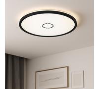 BRILONER Leuchten - Plafoniera a LED, lampada da soffitto con effetto retroilluminazione, 22 W, 3.000 lumen, 4.000 Kelvin, rotonda, colore bianco-nero, Ø 42cm