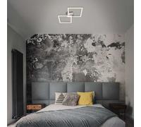 BRILONER - Lampada da soffitto LED con effetto glitter, lampada da soffitto LED dimmerabile, luce bianca calda orientabile, cornice LED, alluminio-cromo