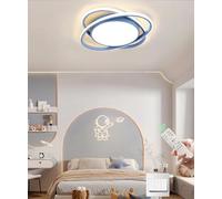 Lampada da soffitto LED da 40 W Moderna lampada da soffitto circolare nera Lampada da incasso dimmerabile con telecomando Illuminazione per camera da letto Adatta per studio,corridoio (Blu, Φ43cm)