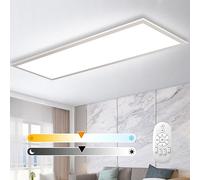 Lampada da Soffitto LED Dimmerabile 100x25 cm, Pannello Luminoso da Soffitto da 28W con Telecomando e Funzione di Memoria, luce potente indiretta 2700K-6500K Lampada ultra per ufficio soggiorno cucina